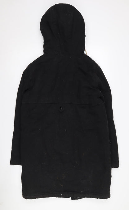 BDG Women's Black Toggle Long Coat S Casual