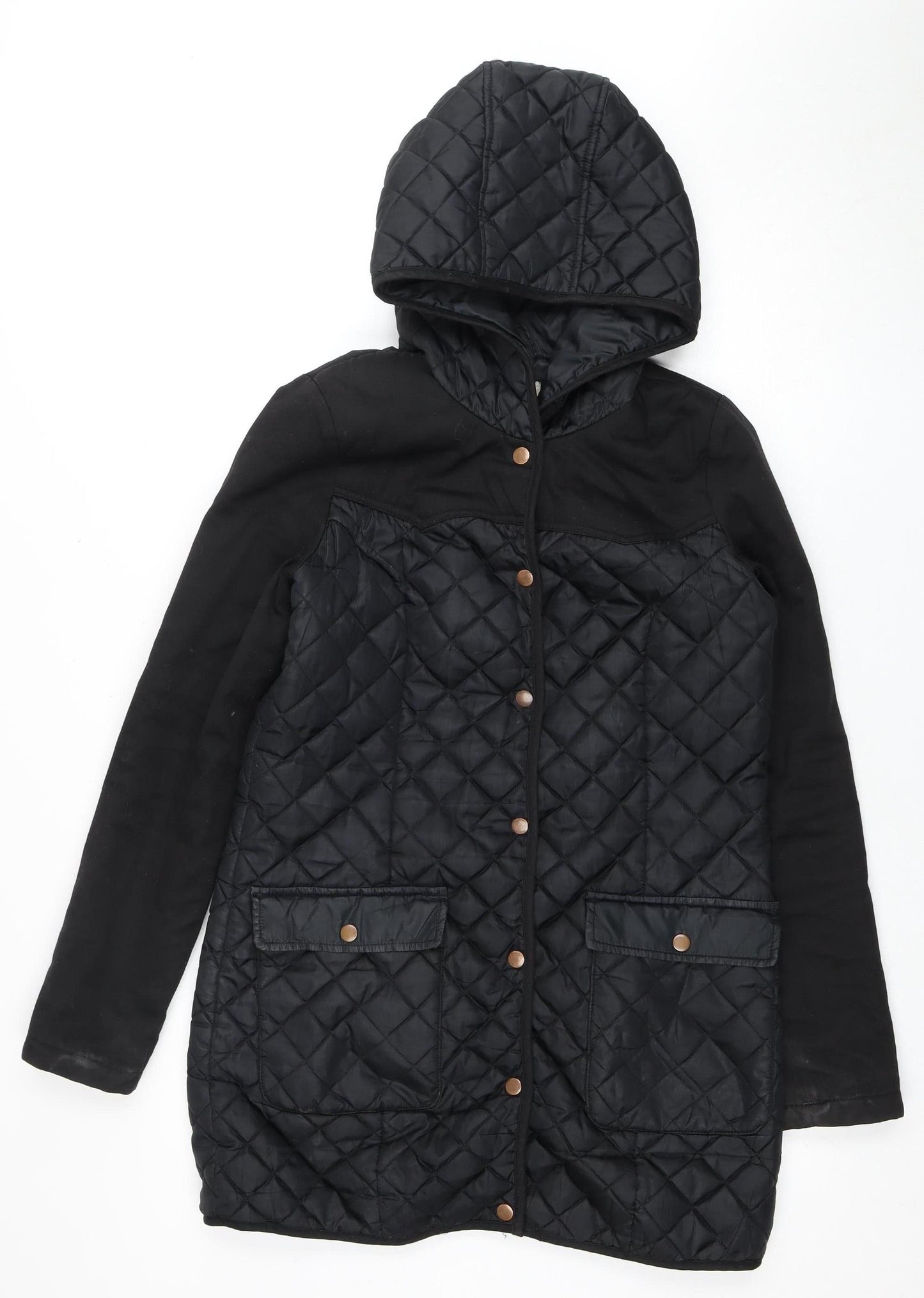 Womens UK Size S VERO MODA Black Quilted Coat