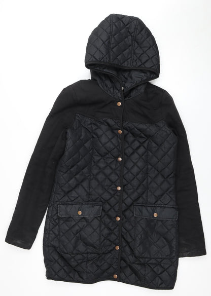 Womens UK Size S VERO MODA Black Quilted Coat