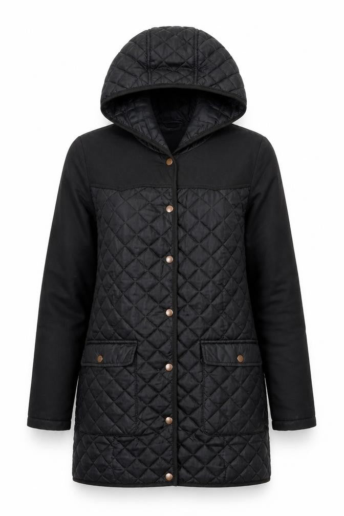 Womens UK Size S VERO MODA Black Quilted Coat