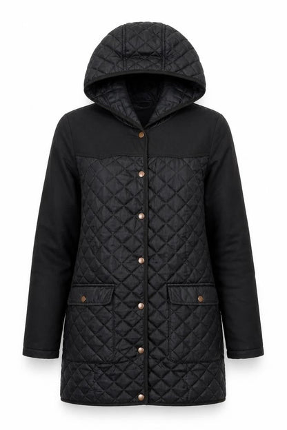 Womens UK Size S VERO MODA Black Quilted Coat