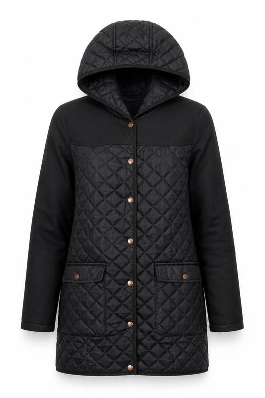 Womens UK Size S VERO MODA Black Quilted Coat