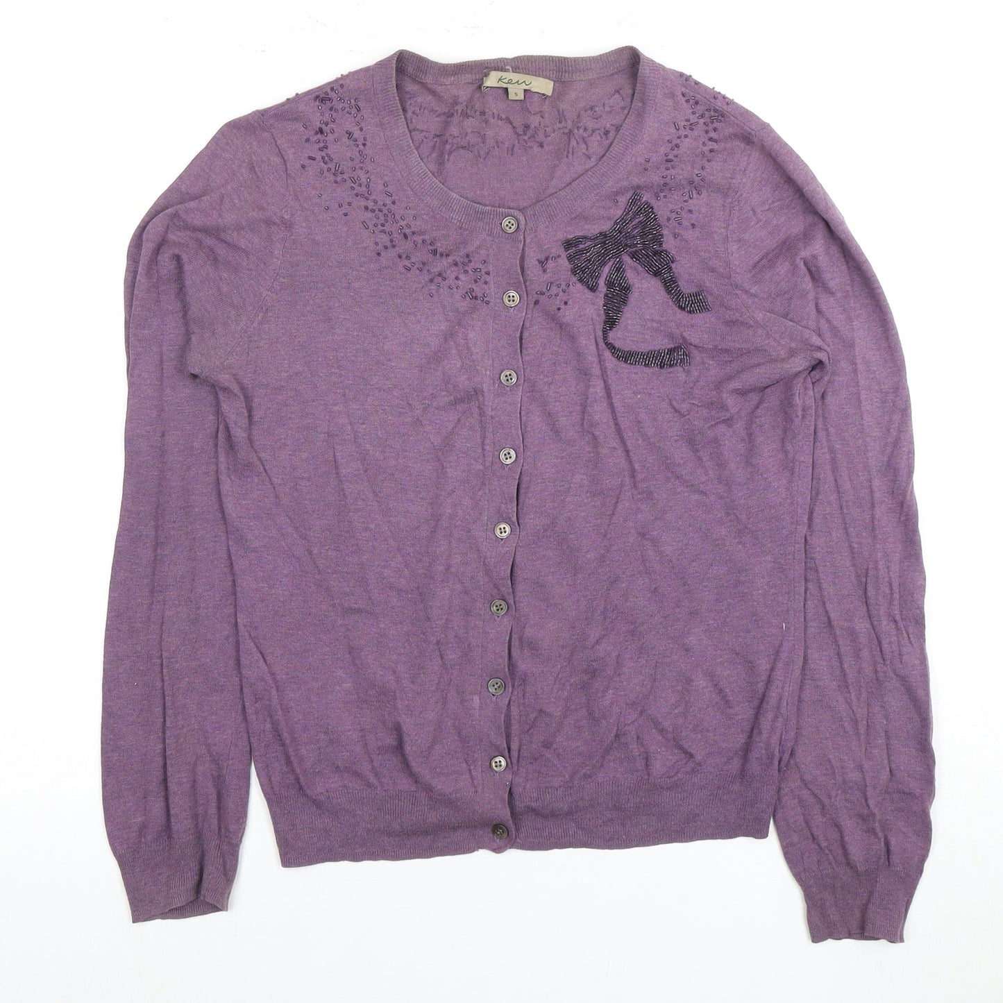 Womens UK Size S KEW Purple Cardigan Jumper