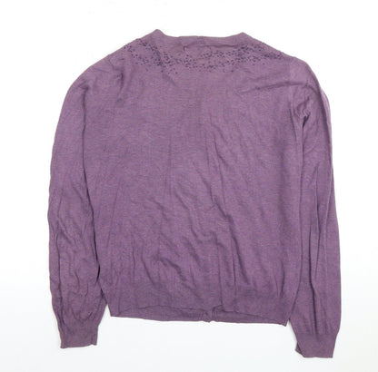 Womens UK Size S KEW Purple Cardigan Jumper