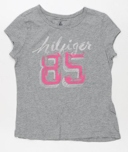 Tommy Hilfiger Girls Grey Graphic T-Shirt M