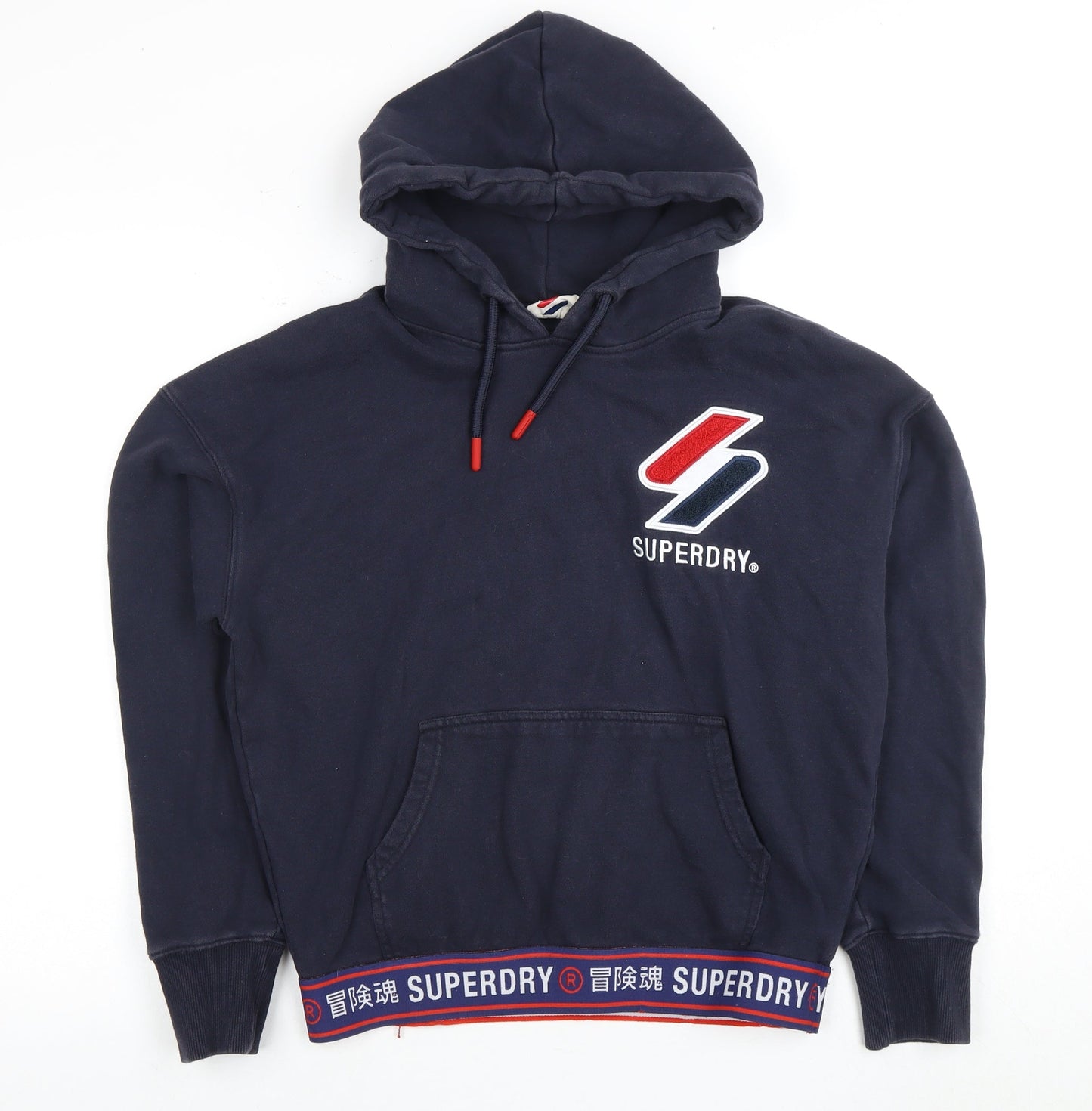 Superdry Unisex Adults Blue Hoodie Logo Size 12