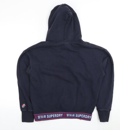 Superdry Unisex Adults Blue Hoodie Logo Size 12