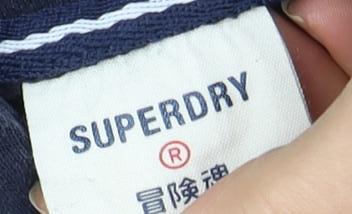 Superdry Unisex Adults Blue Hoodie Logo Size 12
