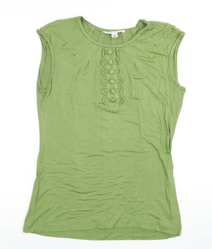 Banana Republic Women's Green Sleeveless Top M