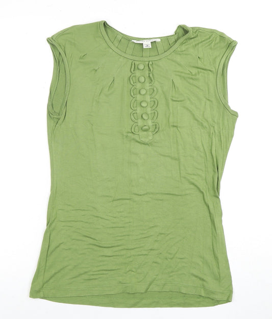 Banana Republic Women's Green Sleeveless Top M