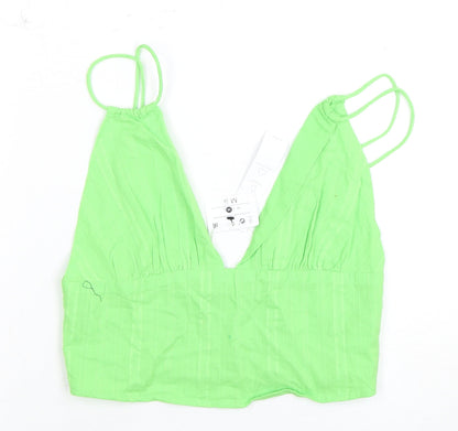 Bershka Green Camisole Blouse Size 8 for Women