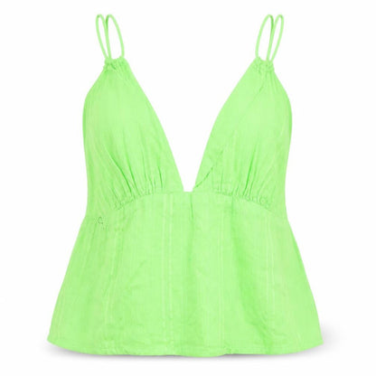 Womens UK Size 8 Bershka Green Camisole Blouse