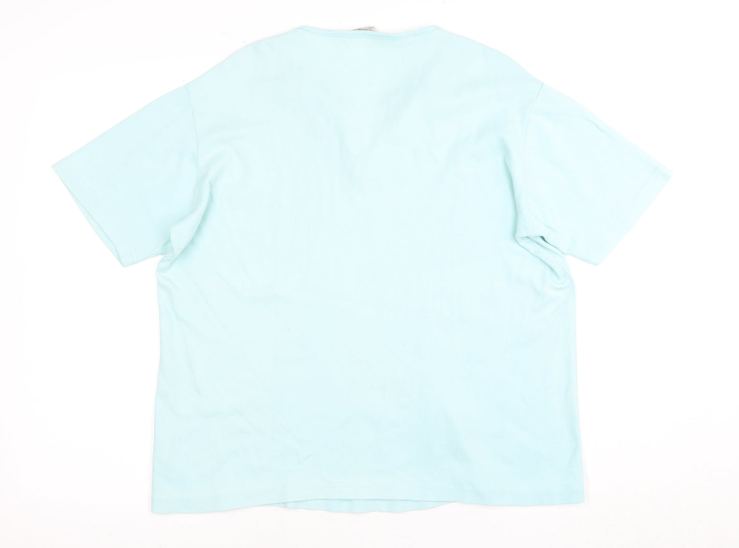 Millburn Women's Blue V-Neck Cotton T-Shirt, Size 22