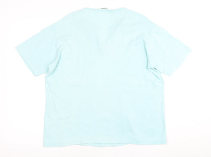 Millburn Women's Blue V-Neck Cotton T-Shirt, Size 22