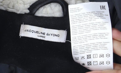 Womens UK Size L Jacqueline de Yong Black Motorcycle Jacket