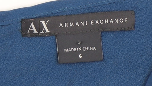 Armani Exchange Women's Blue Shift Dress, Size 6, Sleeveless