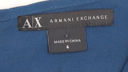 Armani Exchange Women's Blue Shift Dress, Size 6, Sleeveless