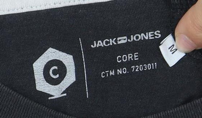 Mens UK Size M JACK & JONES Black  T-Shirt