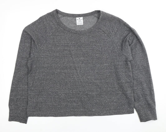 Additional front view of Champion unisex grey sweatshirt large crew neck
