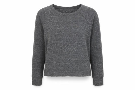 Front view of Champion unisex grey sweatshirt large crew neck