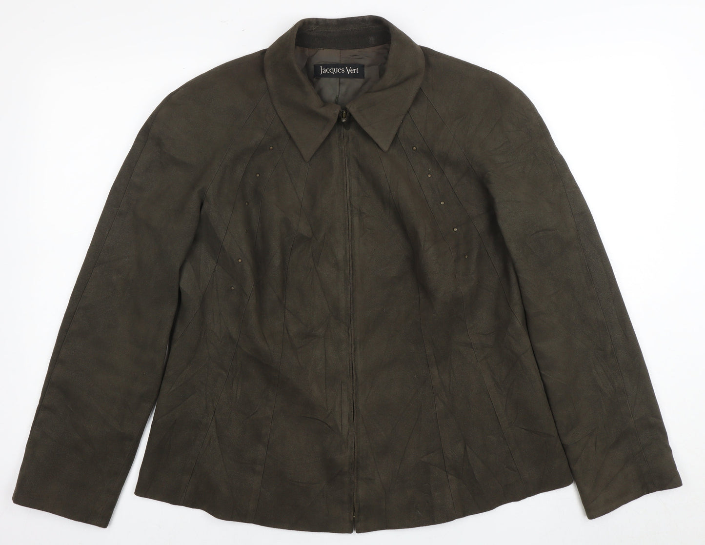 Jacques Vert Women's Brown Zip Jacket, Size 16