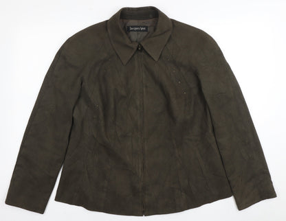 Jacques Vert Women's Brown Zip Jacket, Size 16