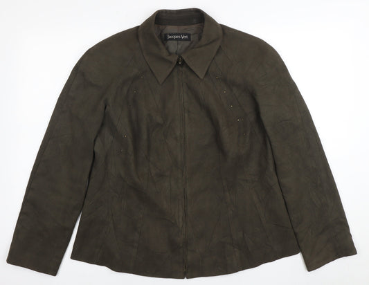 Jacques Vert Women's Brown Zip Jacket, Size 16