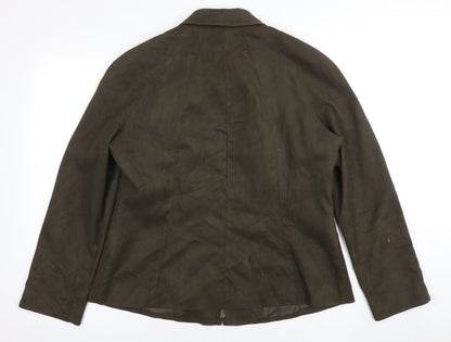 Jacques Vert Women's Brown Zip Jacket, Size 16