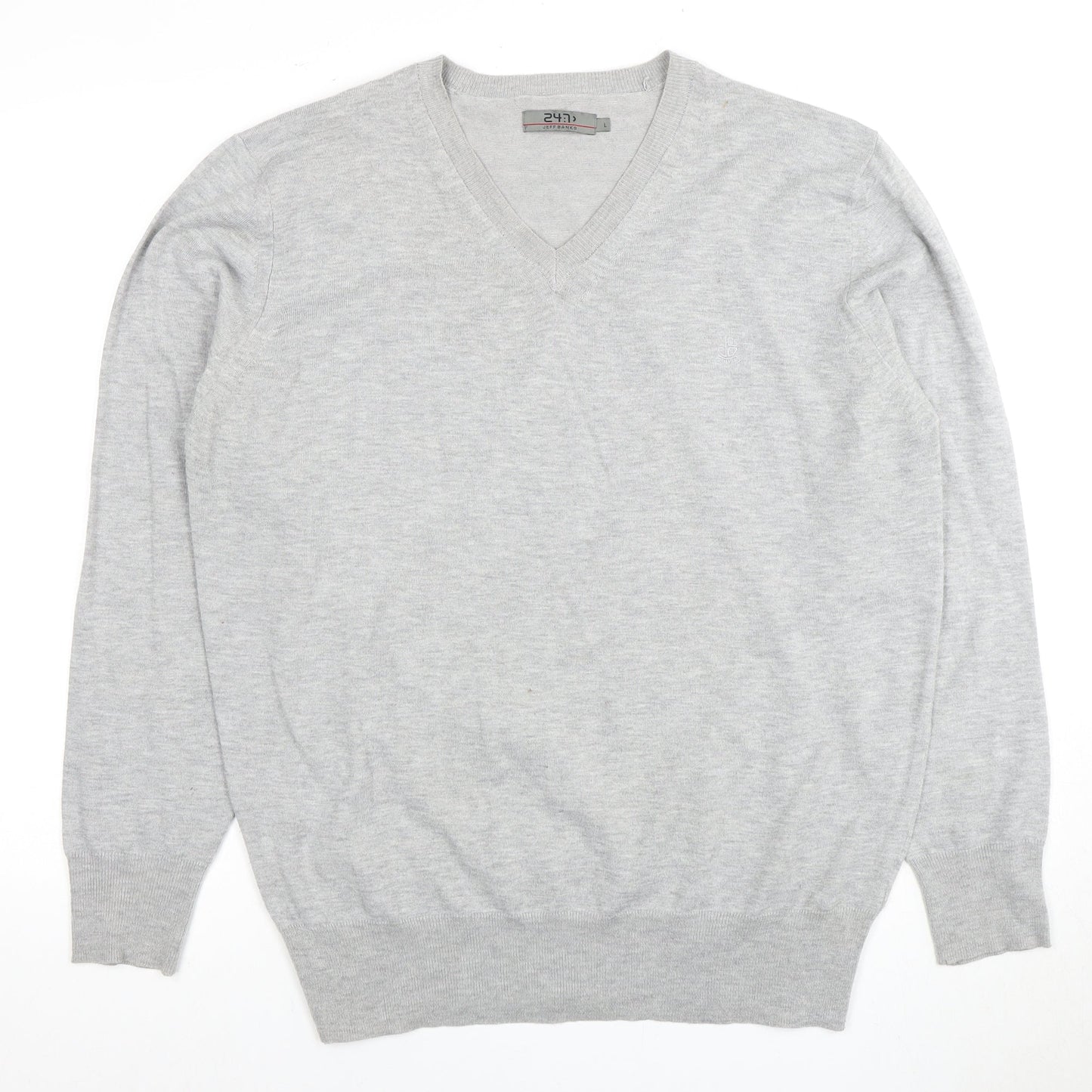 Matalan Grey V-Neck Pullover Jumper, Men's L