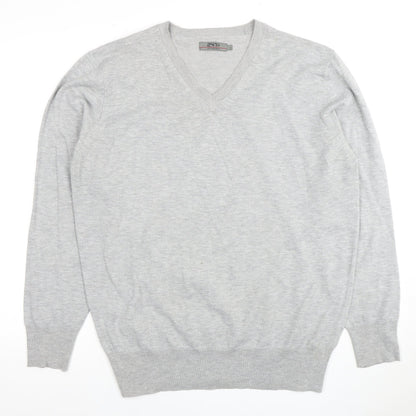 Matalan Grey V-Neck Pullover Jumper, Men's L