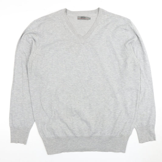 Matalan Grey V-Neck Pullover Jumper, Men's L