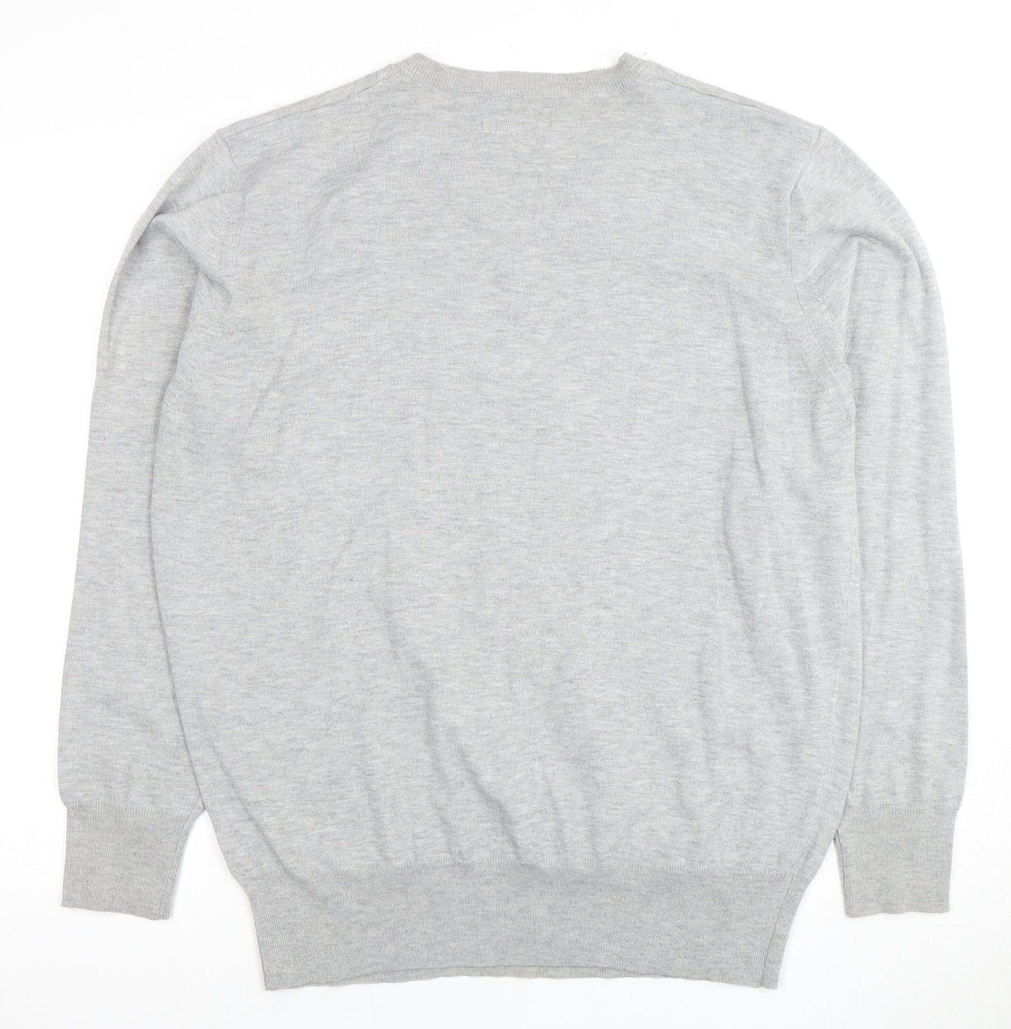 Matalan Grey V-Neck Pullover Jumper, Men's L