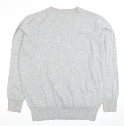 Matalan Grey V-Neck Pullover Jumper, Men's L