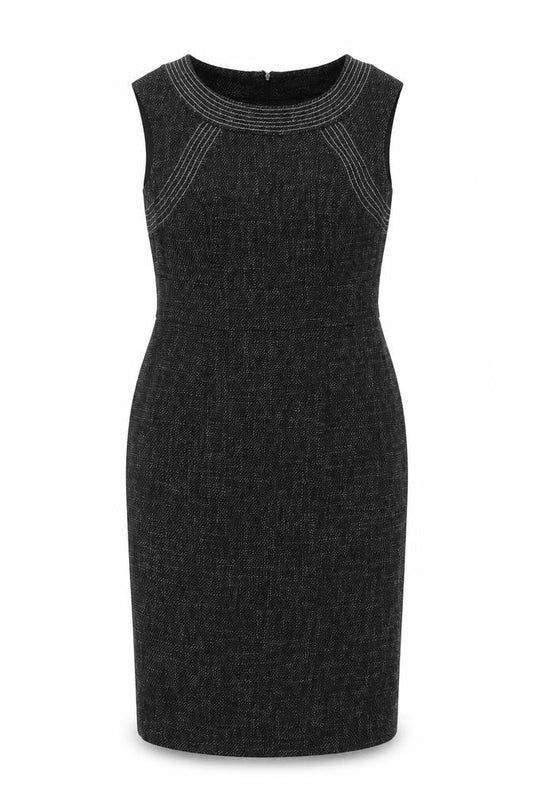 Front view of Jaeger Women's Black Dress, size 12, Zip Closure