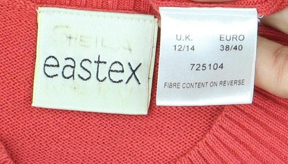 Womens UK Size 12 Eastex Red Basic T-Shirt