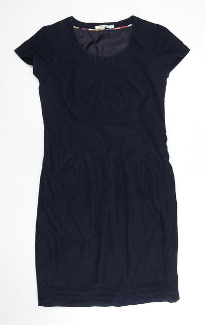 Boden Women's Blue Sheath Dress, Size L, Cotton