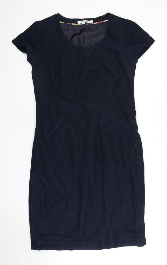 Boden Women's Blue Sheath Dress, Size L, Cotton