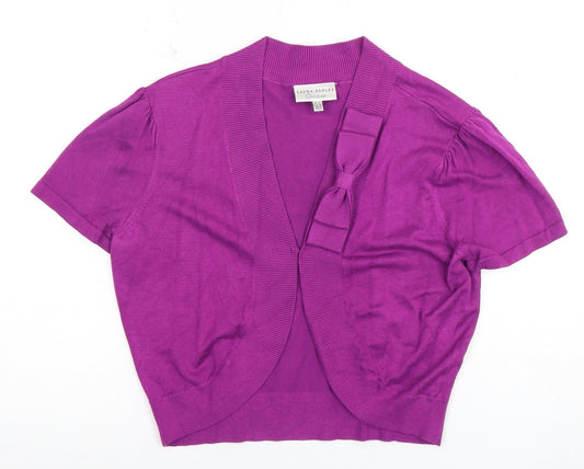 Laura Ashley Women's Purple Shrug Bow Accent Size 12