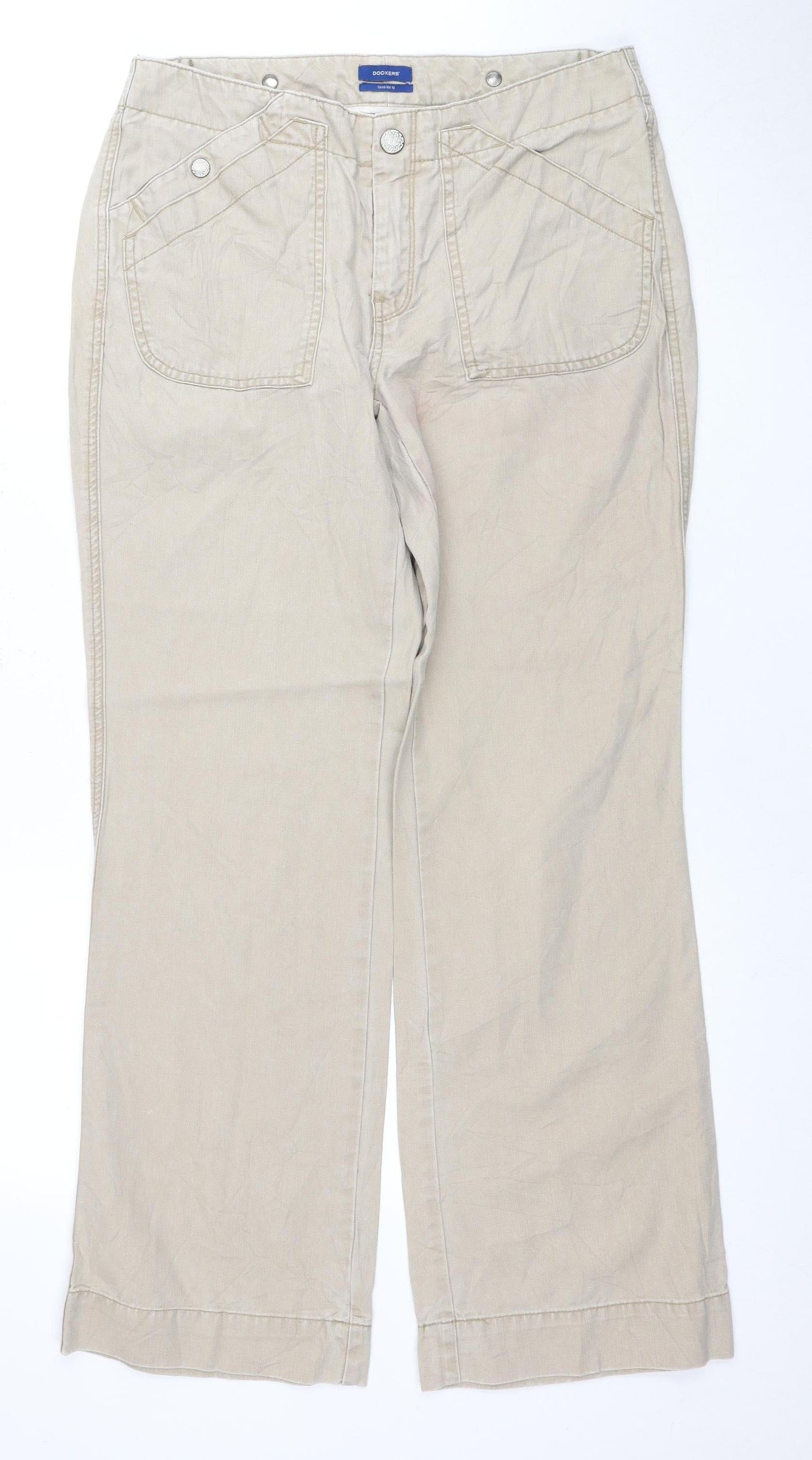 Dockers Women's Beige Chino Trousers Size 8