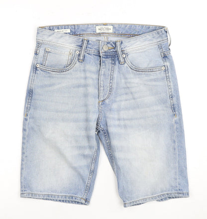 Jack & Jones Men's Light Blue Denim Shorts S, Casual Fit