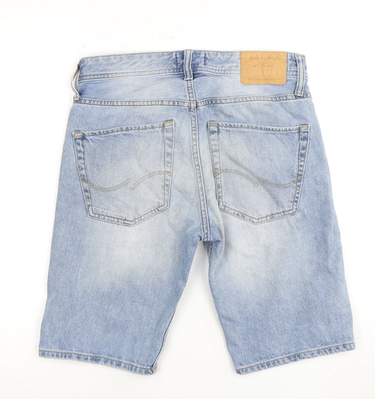 Jack & Jones Men's Light Blue Denim Shorts S, Casual Fit