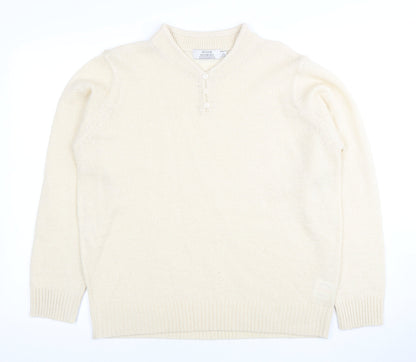 Womens UK Size L Honor Millburn Ivory Henley Jumper
