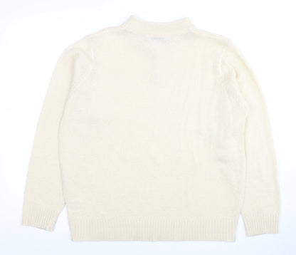 Womens UK Size L Honor Millburn Ivory Henley Jumper