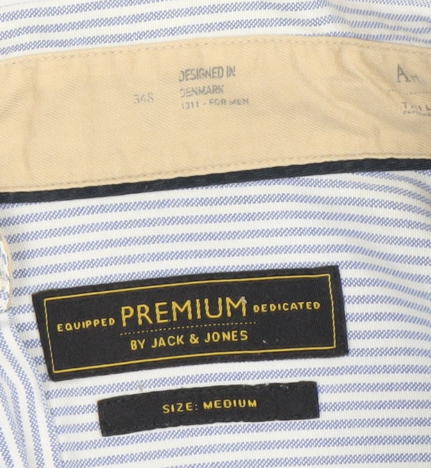 Mens UK Collar Size M JACK & JONES Smart Blue  Dress Shirt