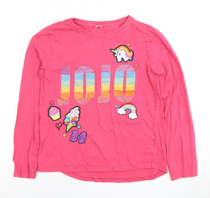 JoJo Siwa Girls Pink Graphic Print Long Sleeve T-Shirt