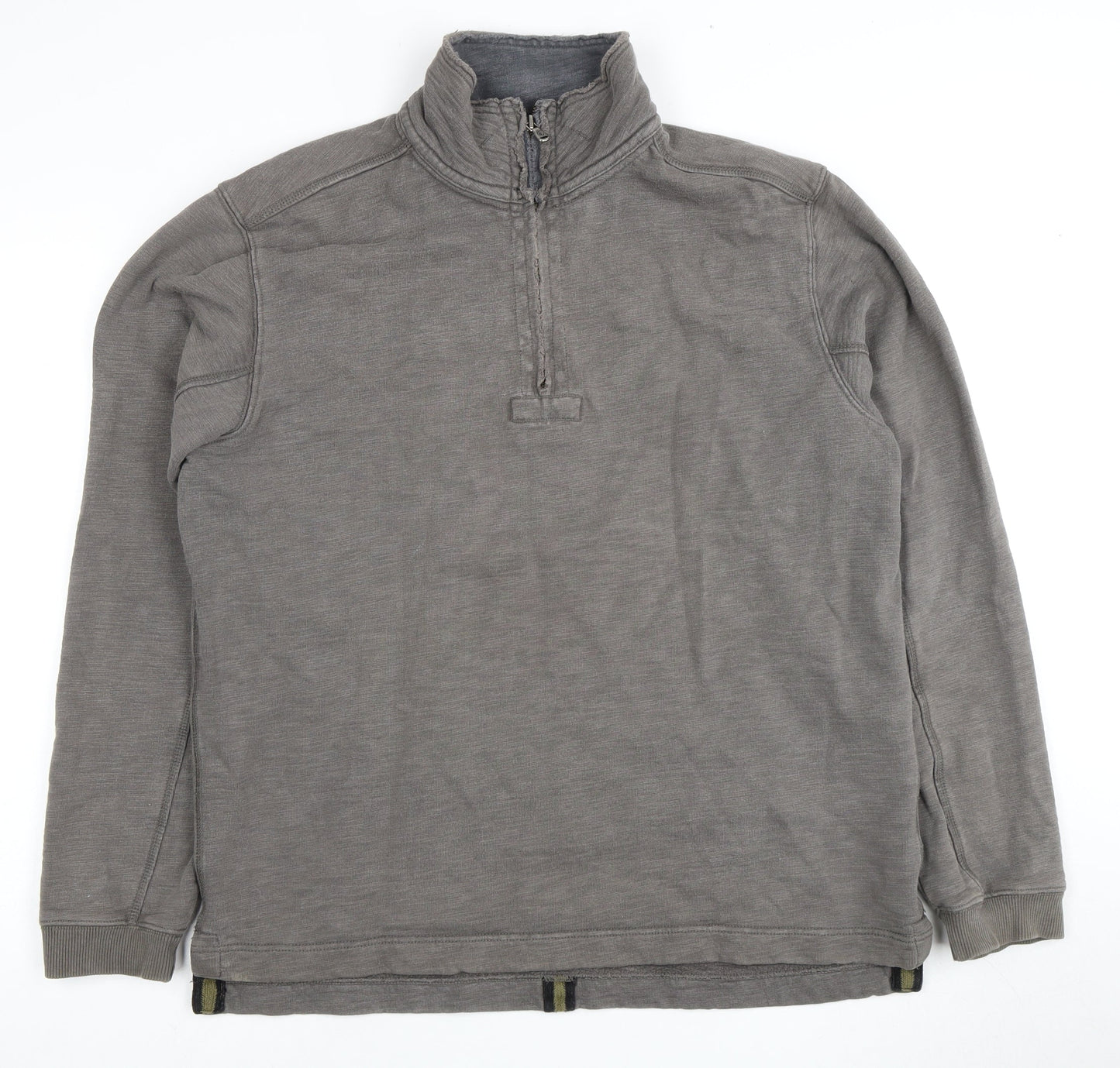 White Stuff Men's Grey High Neck 1/2 Zip Sweatshirt