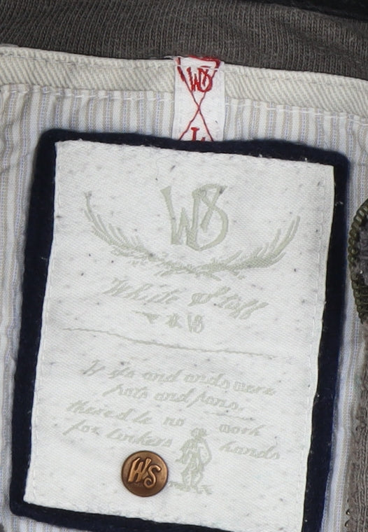 White Stuff Men's Grey High Neck 1/2 Zip Sweatshirt