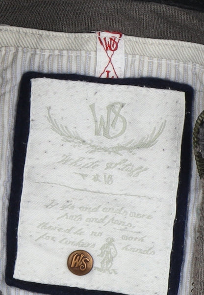 White Stuff Men's Grey High Neck 1/2 Zip Sweatshirt