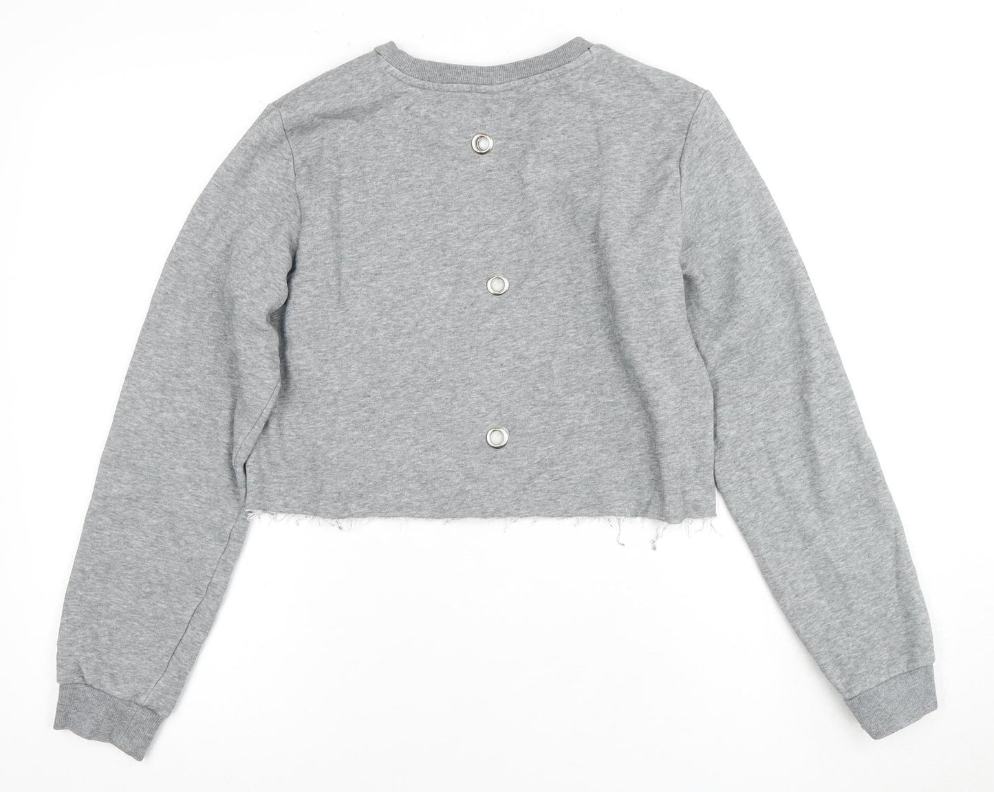 Puma Girls Grey Cropped Pullover Hoodie Size 14-15