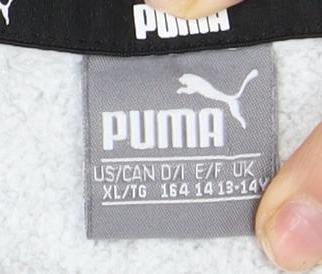 Puma Girls Grey Cropped Pullover Hoodie Size 14-15